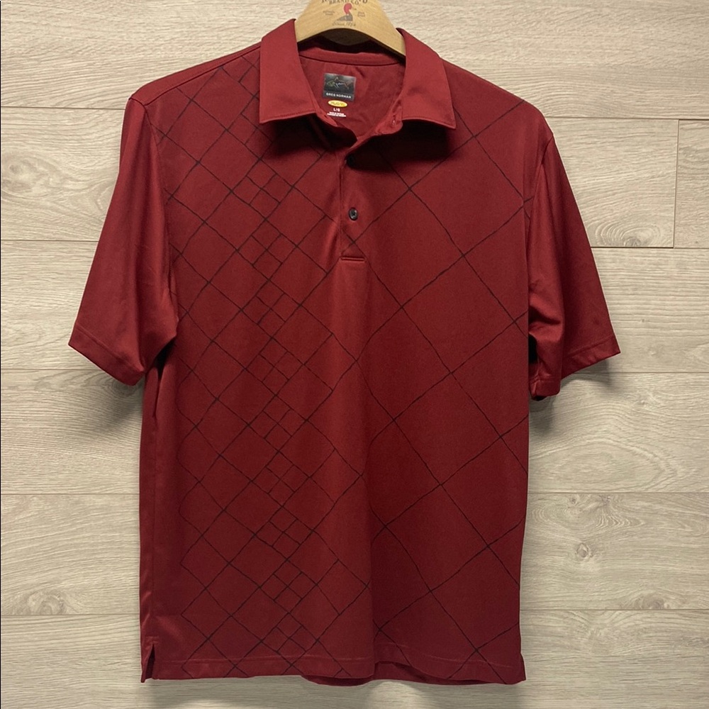 Greg Norman Collection Burgundy Polo Shirt Large